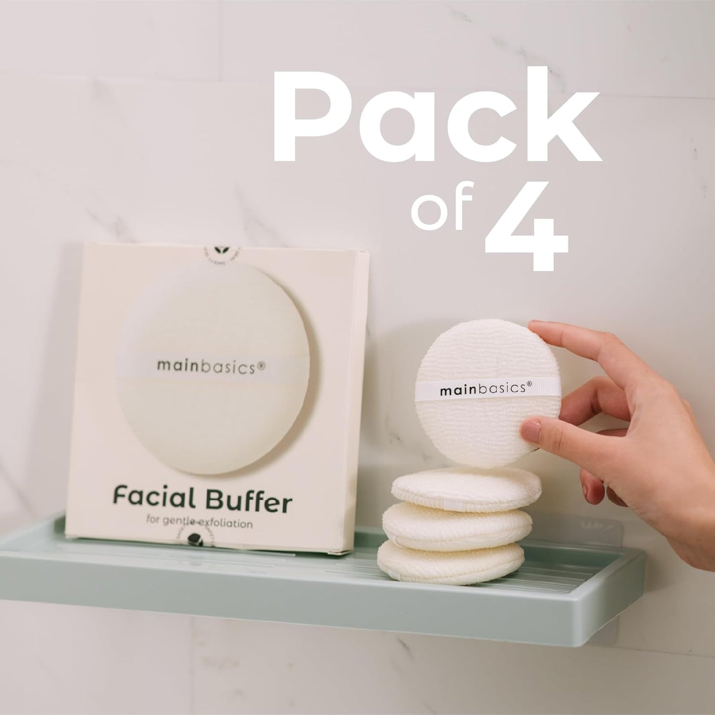 Exfoliating Face Scrubber Pads - 4-Pack Cleansing & Buffing Sponges for Smooth Skin