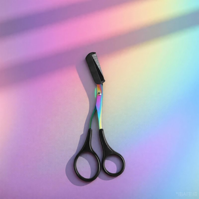 Neblueum 2 in 1 Eyebrow Scissors with Comb and Brush – Professional Stainless Steel Trimmer for Women and Men, Precision Beauty Grooming Tool for Shaping and Makeup Prep
