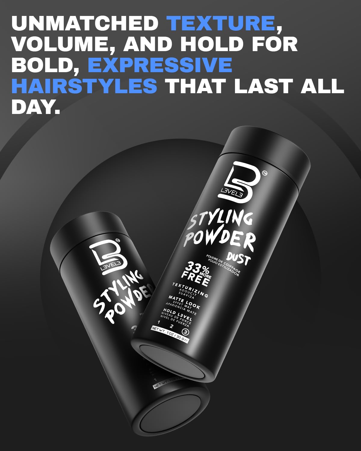 Level 3 Styling Powder for Men - Natural Look, Easy Application, No Greasy Residue | 30g