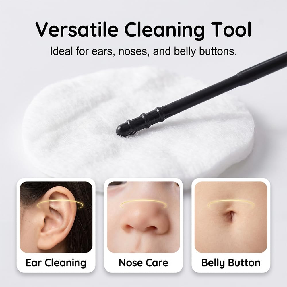 120PCS 6 Sets Family Pack Ear Cleaner, Disposable Sticky Ear Wax Removal Adhesive Swabs, Gentle Ear Cleaning Sticks Tool, Portable Ear Cleaner for Adults & Kids, Suitable for Home, Travel & Daily Use