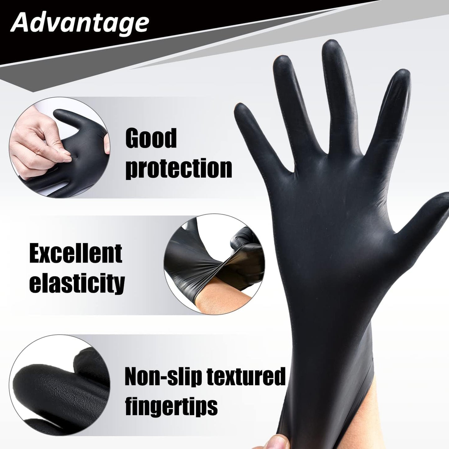 Nitrile Disposable Gloves - 4 Mil, 100 Count | Latex-Free, Powder-Free, Food Safe for Cooking & Household Use