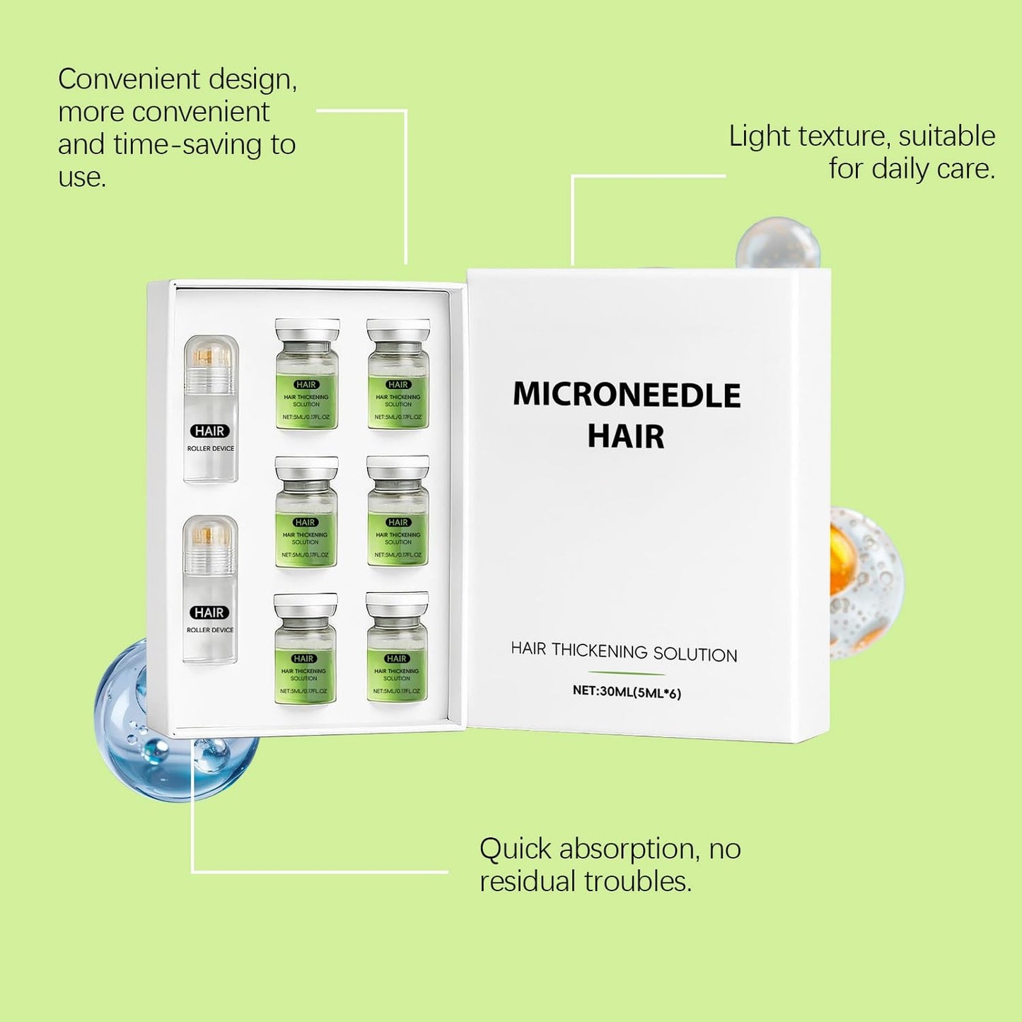 Hair Regrowth System - Advanced Treatment with Ginseng, Eclipta Prostrata & Peppermint Oil | Thicker Hair for Men & Women