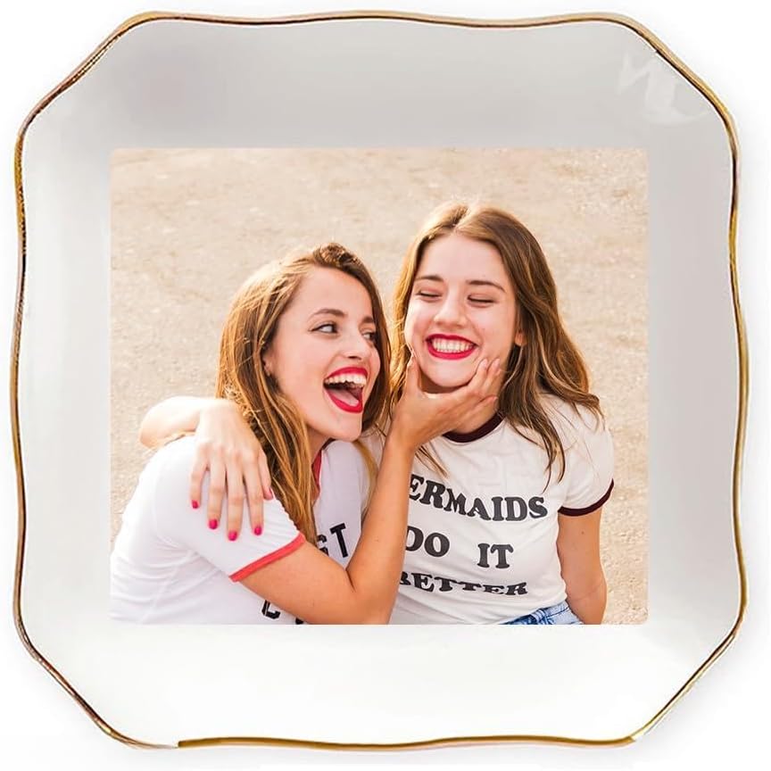 Custom Ceramic Ring Dish - Personalized Jewelry Tray for Name & Birthday | Ideal Gift for Mothers Day & Bridesmaids