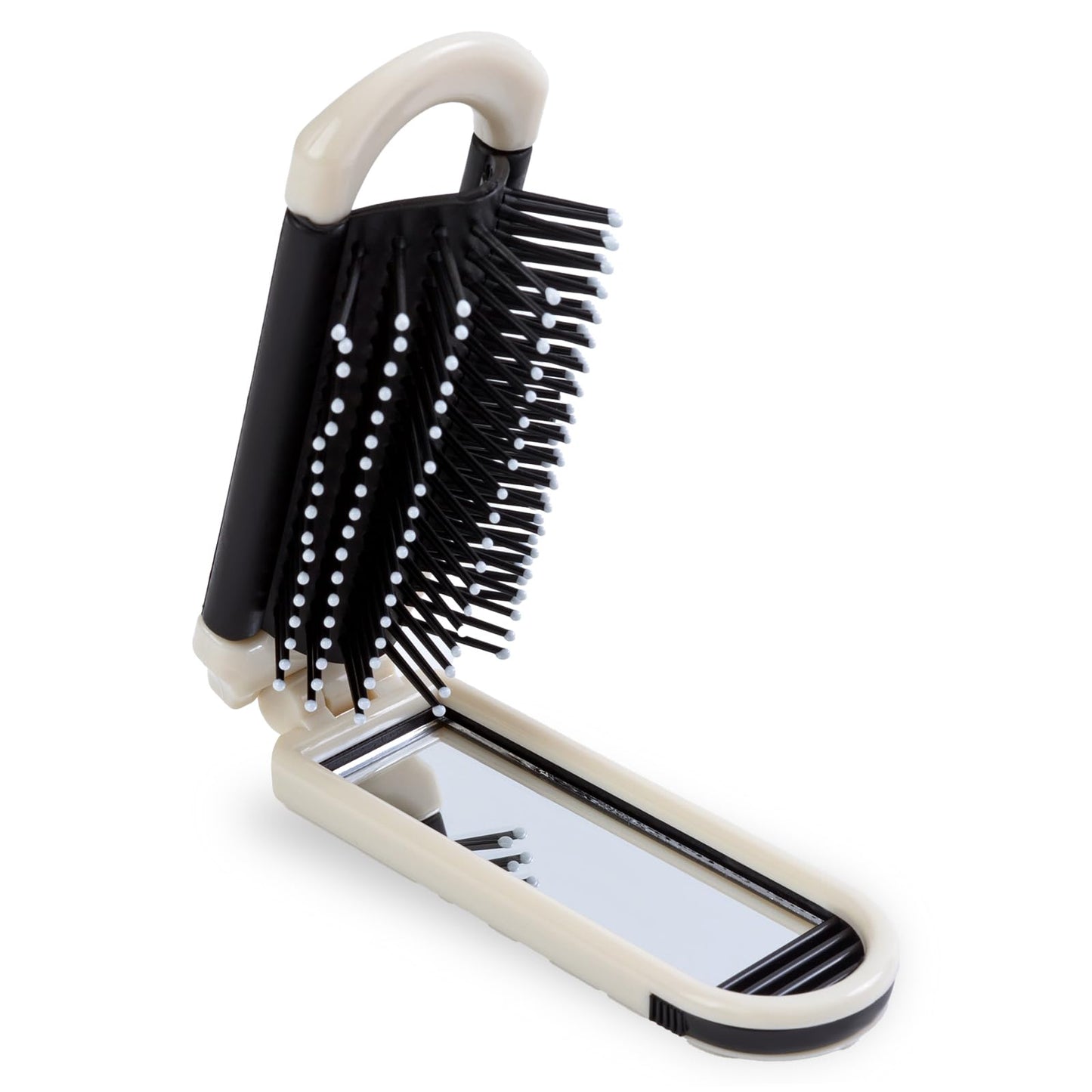 Clofiak Foldable Hair Brush with Mirror, Pocket-Size Massage Comb