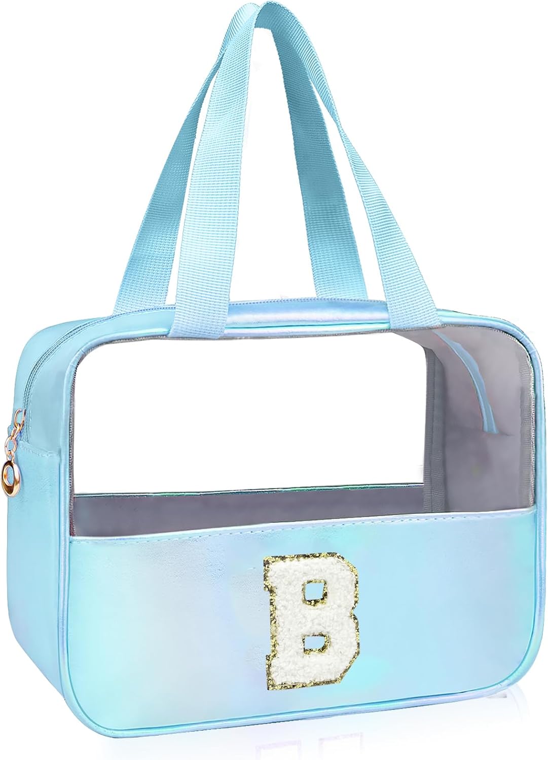 Personalized Pink Clear Makeup Bag - Large Cosmetic Organizer for Travel | Ideal Gift for Women & Girls
