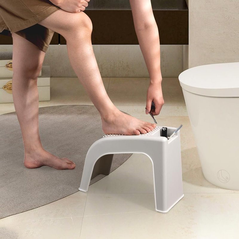 ZLMHYYM Shower Foot Rest for Shaving Legs, Non-Slip Pedicure Foot Rest, Shower Foots Step Stool for Shaving Legs, Plastic Sturdy Pedicure Stand -White