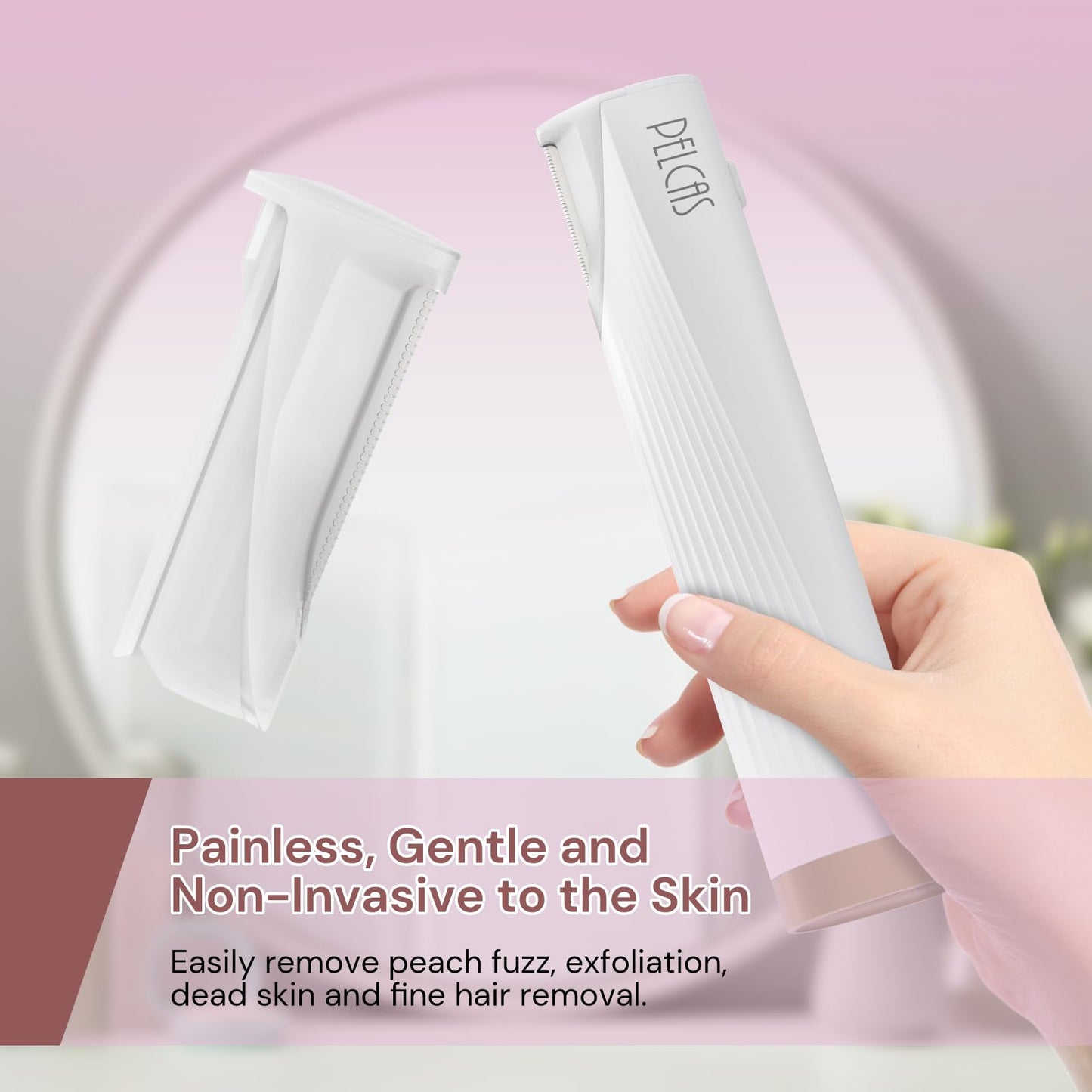 PELCAS Dermaplaning Blade Replacement Set, 8 PCS Dermaplaning Razors for Women Facial Peach Fuzz & Hair Removal System SPA at Home Only Fit with PELCAS Dermaplaning Tool BV18-712 -Device Not Included