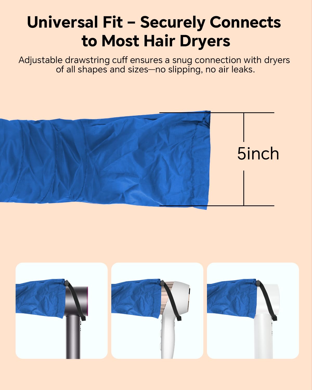 Boloye Hair Dryer Bonnet Attachment – 28.5" XL Hooded Dryer Cap for Faster Drying & Deep Conditioning, Extra-Large Space Fits Thick, Curly Hair & Styling Tools (Blue, Extra Large)