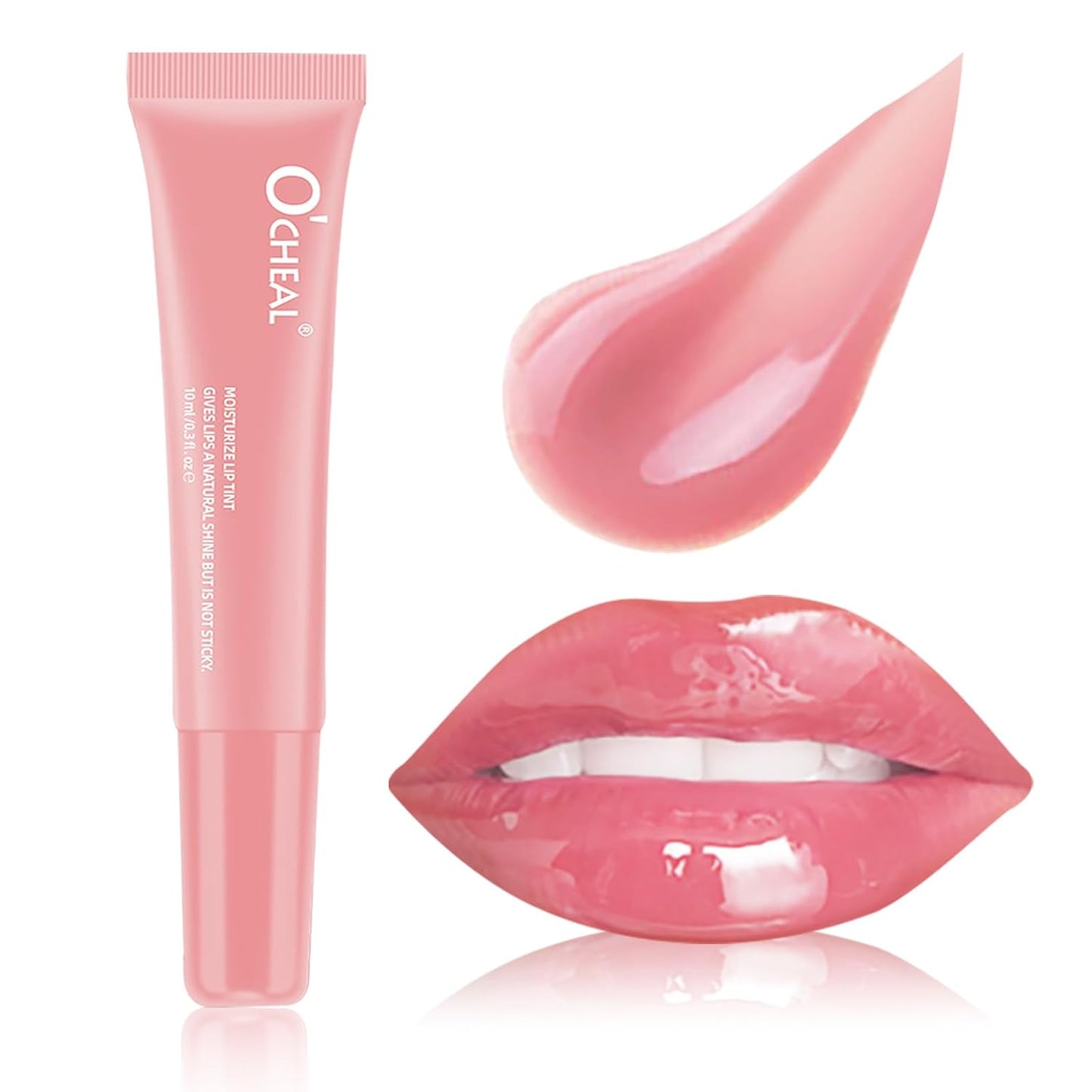 O'CHEAL Lip Gloss - Hydrating Tinted Lip Balm for Women | Lightweight, Plumping, Non-Sticky, Long-Lasting (Light Brown)