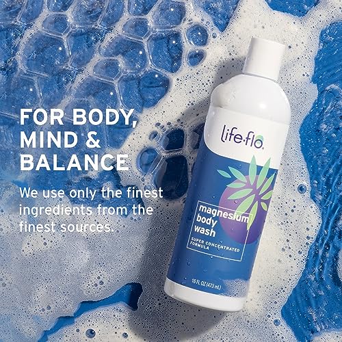 LIFE-FLO Magnesium Body Wash with Peppermint & Rosemary Oil, 16oz