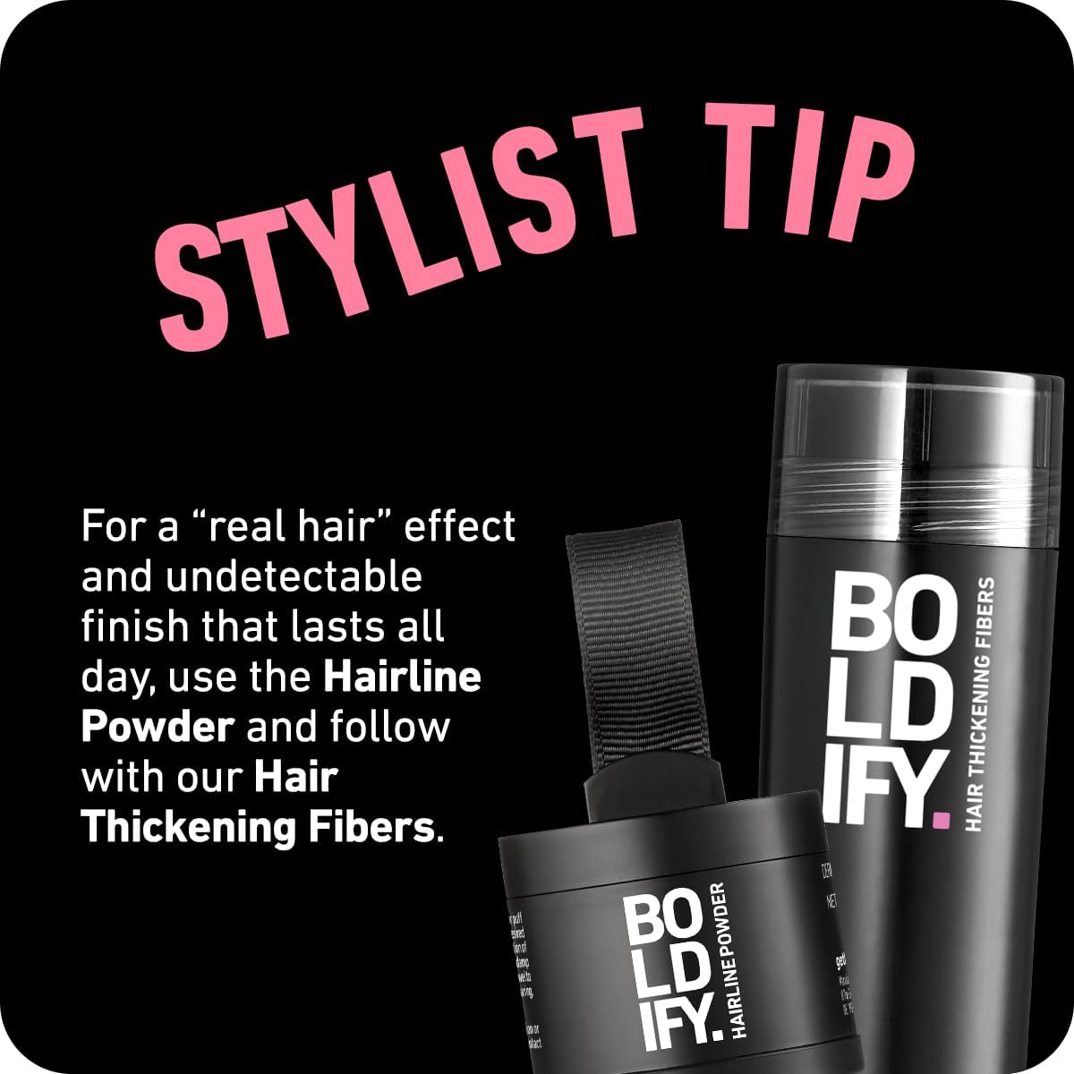 BOLDIFY Hairline Powder - Water-Resistant Root Touch Up for Gray Coverage | 10g Medium Brown, 24-Hour Stain-Proof