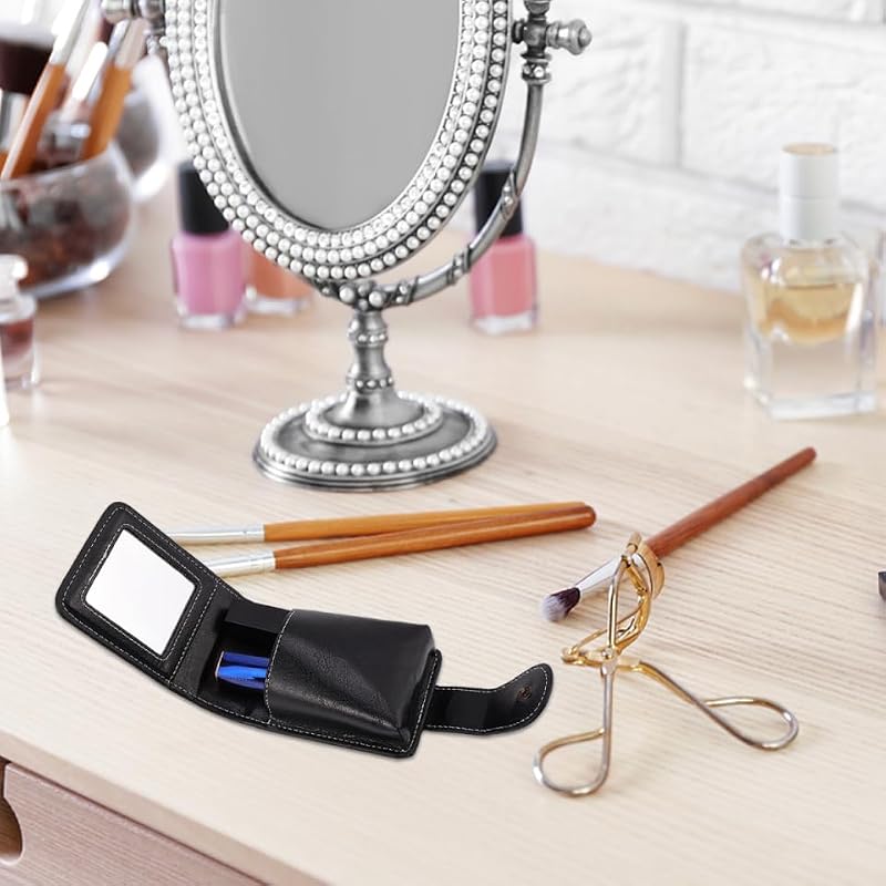 VALICLUD Compact Lipstick Pouch with Mirror - Portable Makeup Organizer