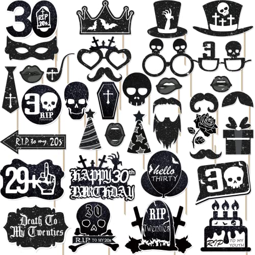 30th Birthday Photo Booth Props - Death to My 20s Decorations