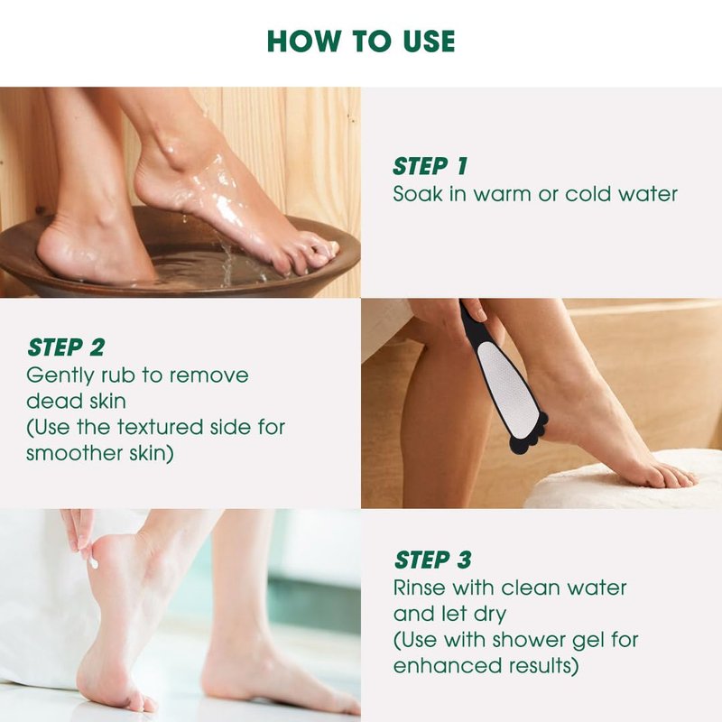 Hotosu 2 Sided Foot File Callus Remover Stainless Steel for Wet & Dry Skin – Professional Cheese Grater for Feet & Foot Rasp for Smooth Feet, Pedicure Tools for Feet, Gentle Foot Care at Home (Black)