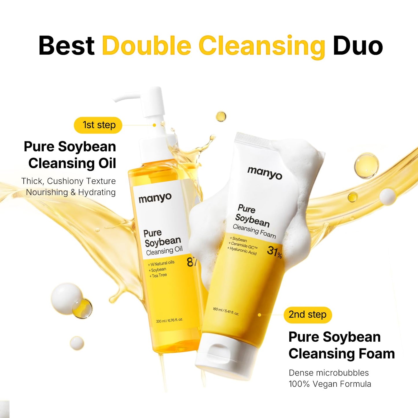 Pure Cleansing Oil - Natural Makeup Remover & Blackhead Solution | Korean Skin Care, 6.76 fl oz (200ml)