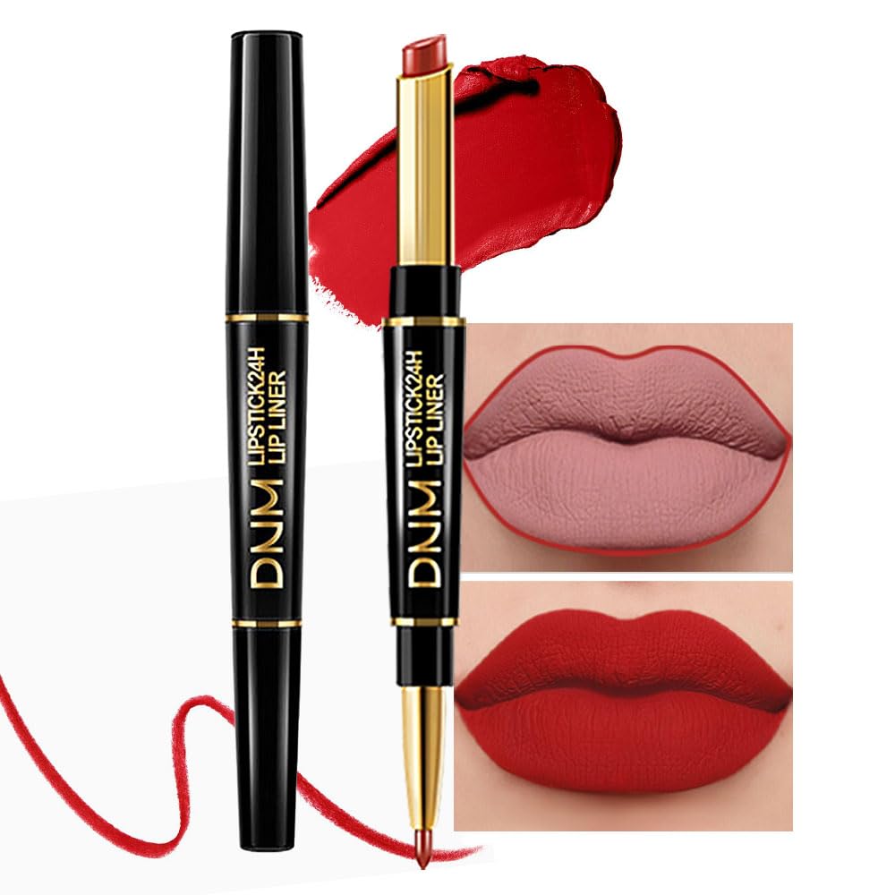 Chestnut Nude Brown Matte Lip Liner & Lipstick Set - Long Lasting, Waterproof, Smudge Proof | Antique Rose