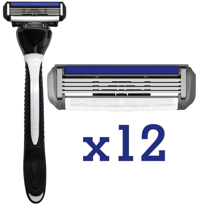 ShaveMOB 4-Blade Men's Razor Kit (Flex Head Handle + 12 Refills) - The Average Joe Shaving Kit