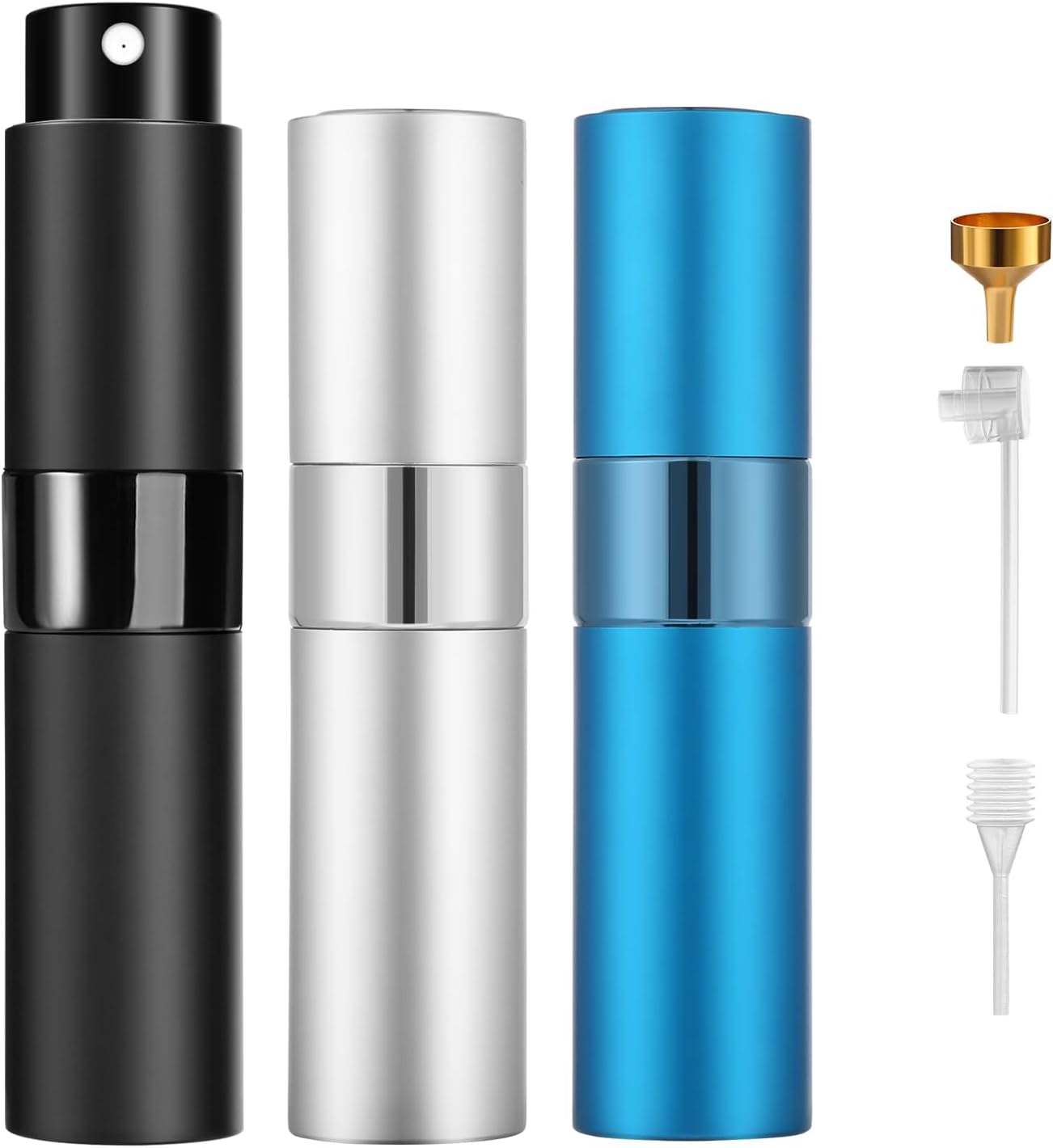 Refillable Perfume Travel Atomizer - 8ML Leakproof Spray Bottle Set (3PCS) | Portable Black Design