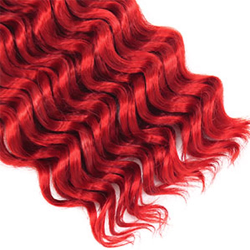 Human Braiding Hair for Boho Braids 100g 2 Bundles/Pack 18 18 Inch Curly Boho Hair for Braiding Color Red Deep Wave Bulk Bohemian