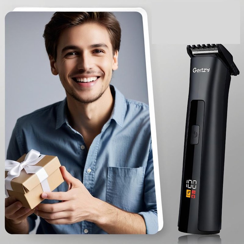 Electric Beard Trimmer for Men Professional Adjustable Length Limit Comb and Hair Trimmer, Men's Beard Mustache Trimming and Body Hair Trimmer, Cordless Digital Display and Rechargeable USB-c Charger