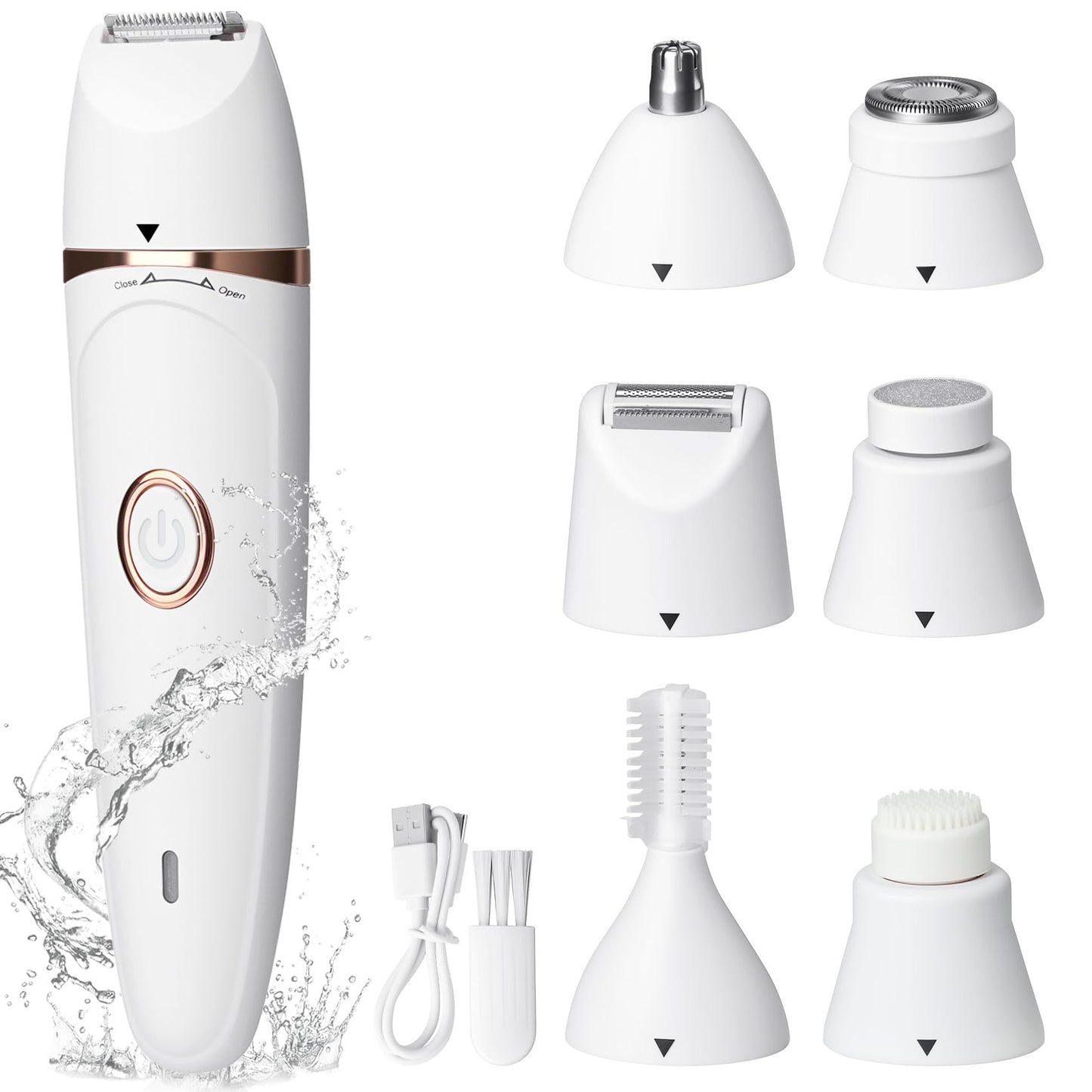 Hair Removal Epilators Facial Bikini Trimmer for Women, Painless Waterproof Electric Foil Shaver Razors for Facial Leg Body Armpit, IPX7 Waterproof & Easy Cleaning