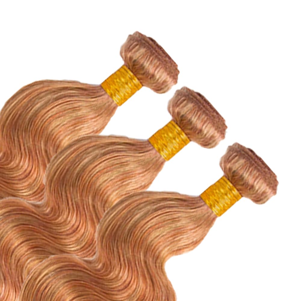30 32 34 Inch Honey Blonde Human Hair Bundles Color 30 Brown Body Wave Bundles Peruvian Virgin P2730 Highlight Brown Bundle Hair Extensions