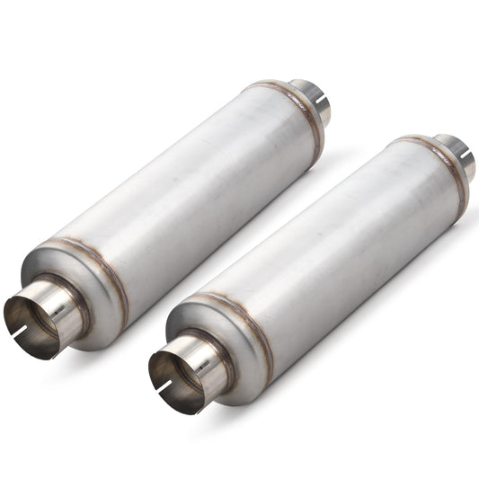 A-KARCK 4" Inlet Exhaust Resonator, 4" Inlet 4" Outlet 30" Overall Length Muffler Universal Resonator Stainless Steel Straight Through Design Exhaust Tip for Cars, 2 Pack