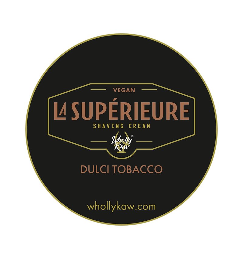 La Supérieure Shave Cream Dulci Tobacco - Vegan, Beta Carotene, Antioxidants. Not tested on animals, No Animal Ingredients. Scent notes: Tobacco, Nutmeg, Vanilla, Cedarwood