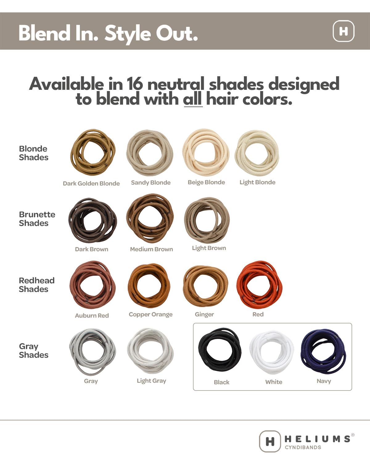 Small Hair Ties - Auburn Red No-Damage Mini Elastics | 1 Inch, 48 Count for Thin Hair & Kids