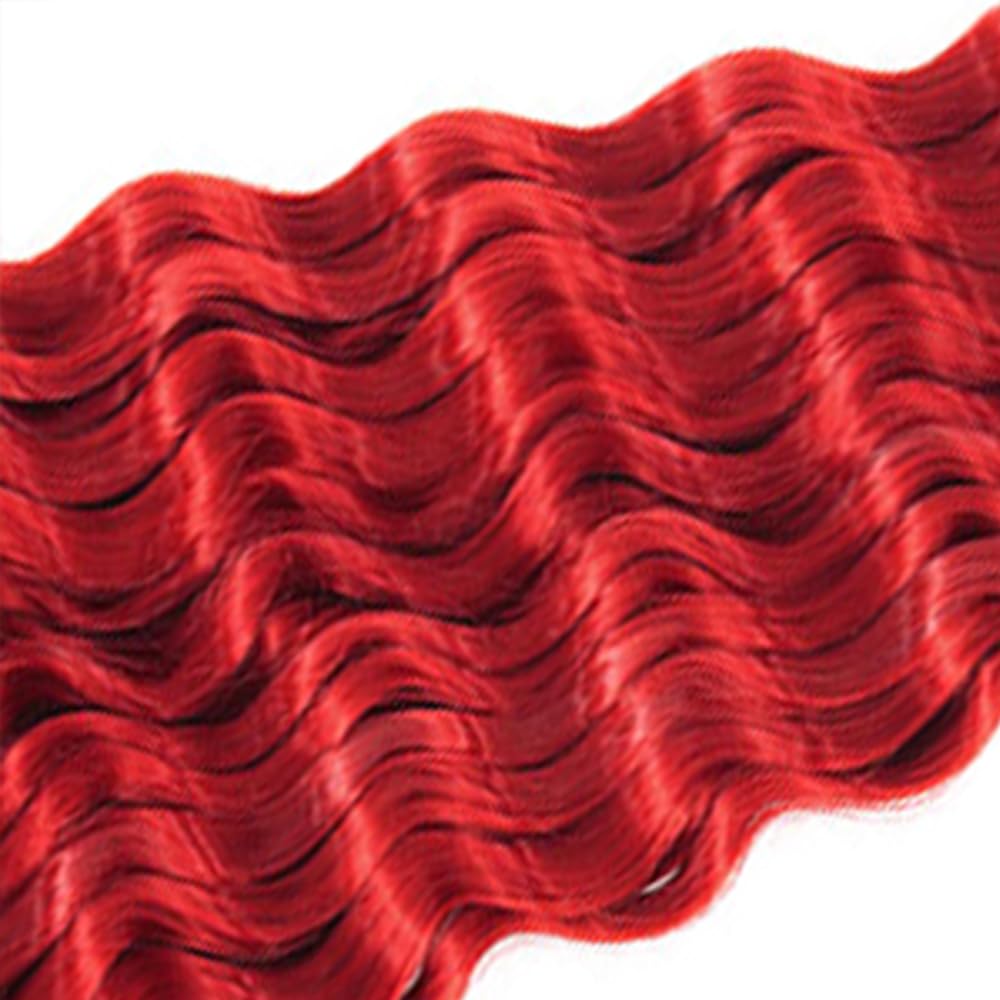 Human Braiding Hair for Boho Braids 100g 2 Bundles/Pack 18 18 Inch Curly Boho Hair for Braiding Color Red Deep Wave Bulk Bohemian