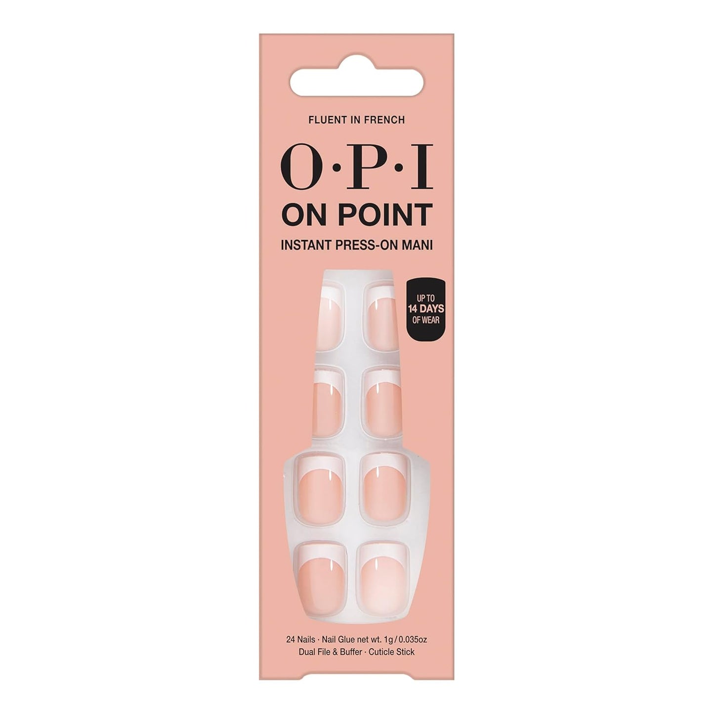 OPI On Point Press On Nails - Short Round & Squoval Nail Art | 24 Count with Glue | Long-Lasting & Reusable