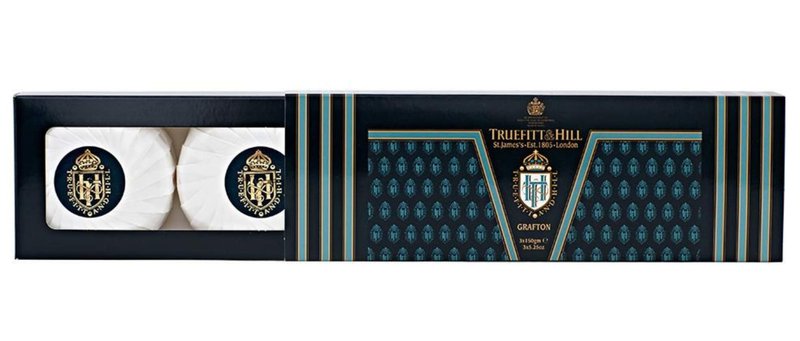 Truefitt & Hill Triple-Milled Luxury Bath & Body Soaps - Grafton - Long-Lasting Fragrance, Premium Rich Lather - 3 x 5.29 oz.