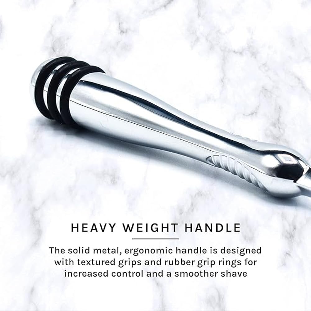 Taconic Shave Twin Blade Cartridge Razor - Heavyweight All Metal Design | 10 Cartridges Included