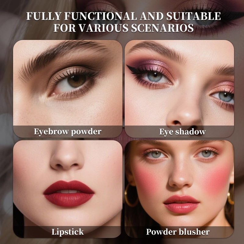 20 Color Eyeshadow Palette & Lipstick Blusher Set - Full Face Makeup Kit with Mirror, Brushes & Sponge