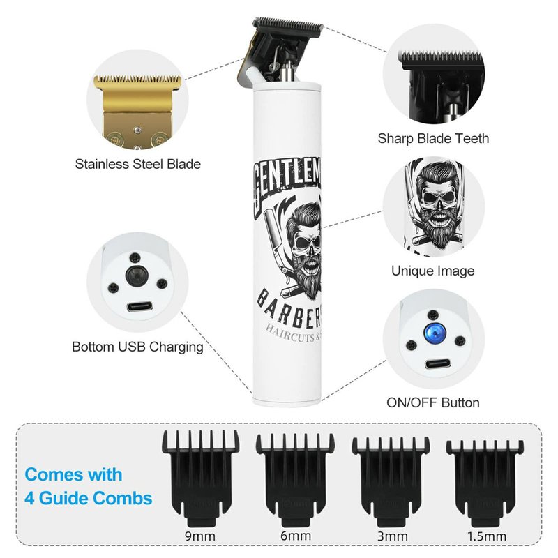 BESTBOMG Electric Clippers Barber Grooming Kit Rechargeable Cordless Close Cutting T-Blade Trimmer Hair Clippers for Men Zero Gapped Detail Beard Shaver