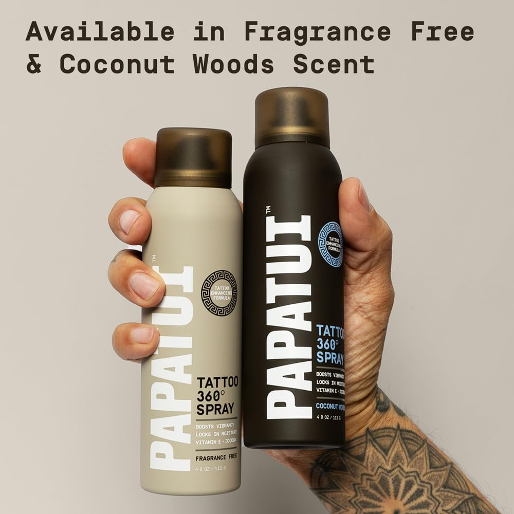 PAPATUI Tattoo Enhancing Spray - Revitalize & Protect Tattoos | Non-Greasy, Fast-Absorbing Formula | 4oz