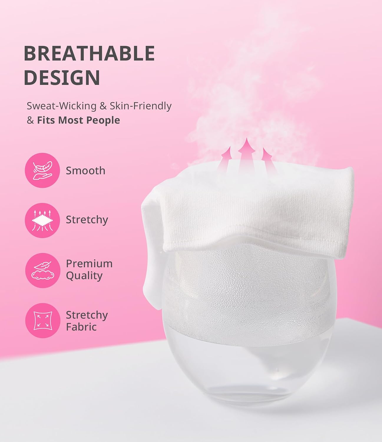 White Cotton Gloves for Moisturizing SPA | 2 Pairs with Laundry Bag for Dry Hands & Eczema - Regular Size