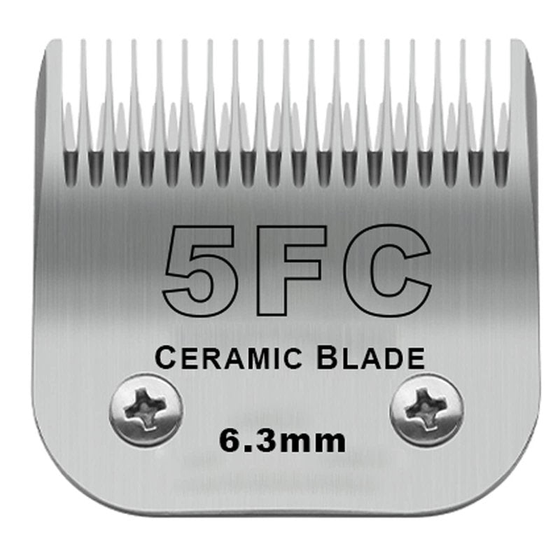 Detachable Pet Dog Grooming Clipper Ceramic Blades,Compatible with Andis Size 5FC 1/4”(6.3mm) Cut Length,Compatible with Oster A5,Wahl KM10 Series Clippers