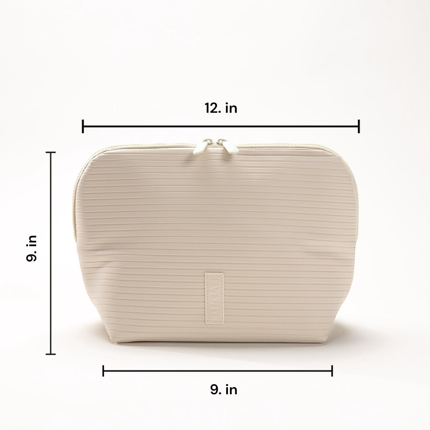 THE VERTI-Vertical Waterproof Makeup & Toiletry Bag | 23-Pocket Organizer with Upright, Fold-Down Design for Skincare, Toiletries & Essentials (Shell)