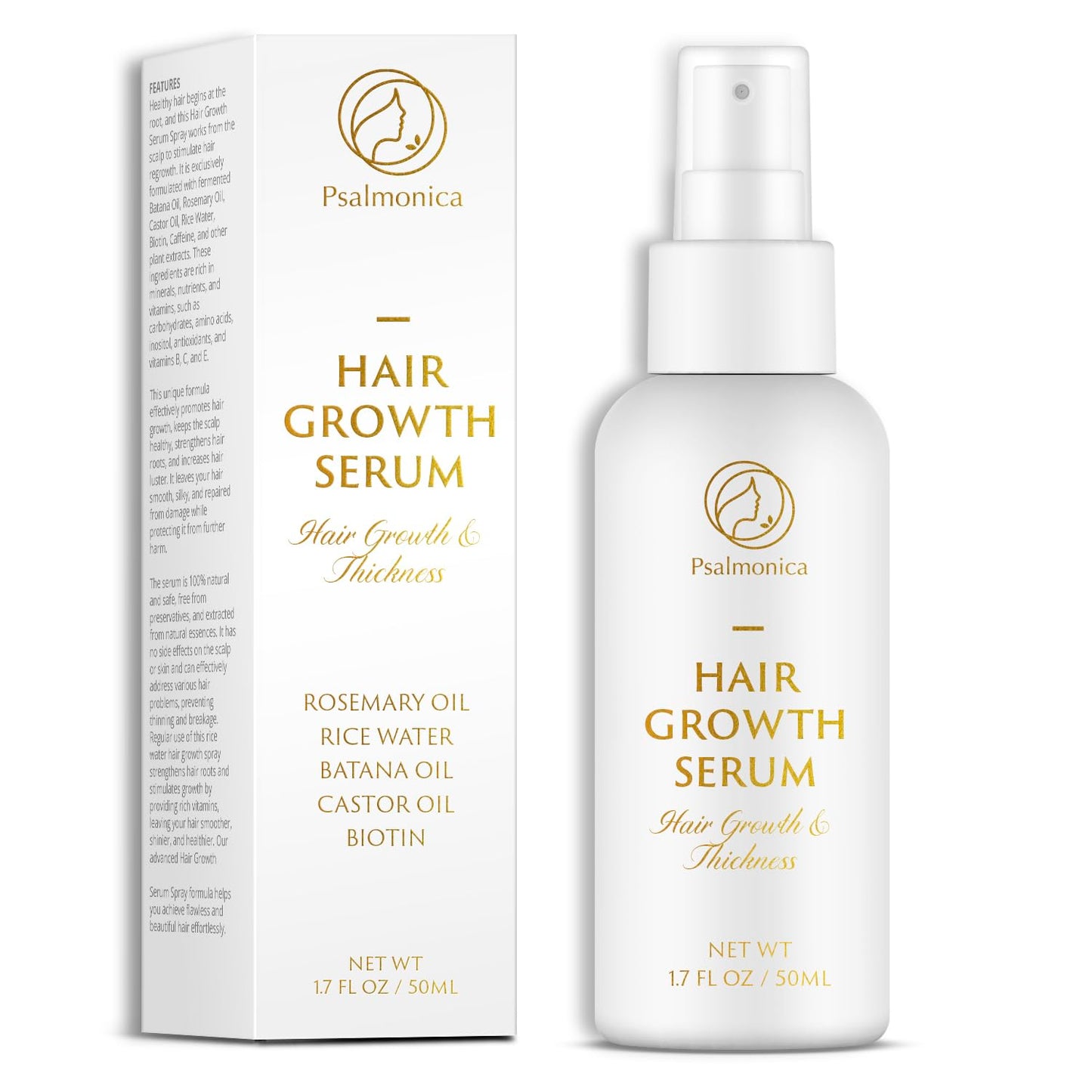 Hair Growth Serum - Rosemary & Castor Oil Blend for Thicker Hair | 50 ML Biotin Treatment