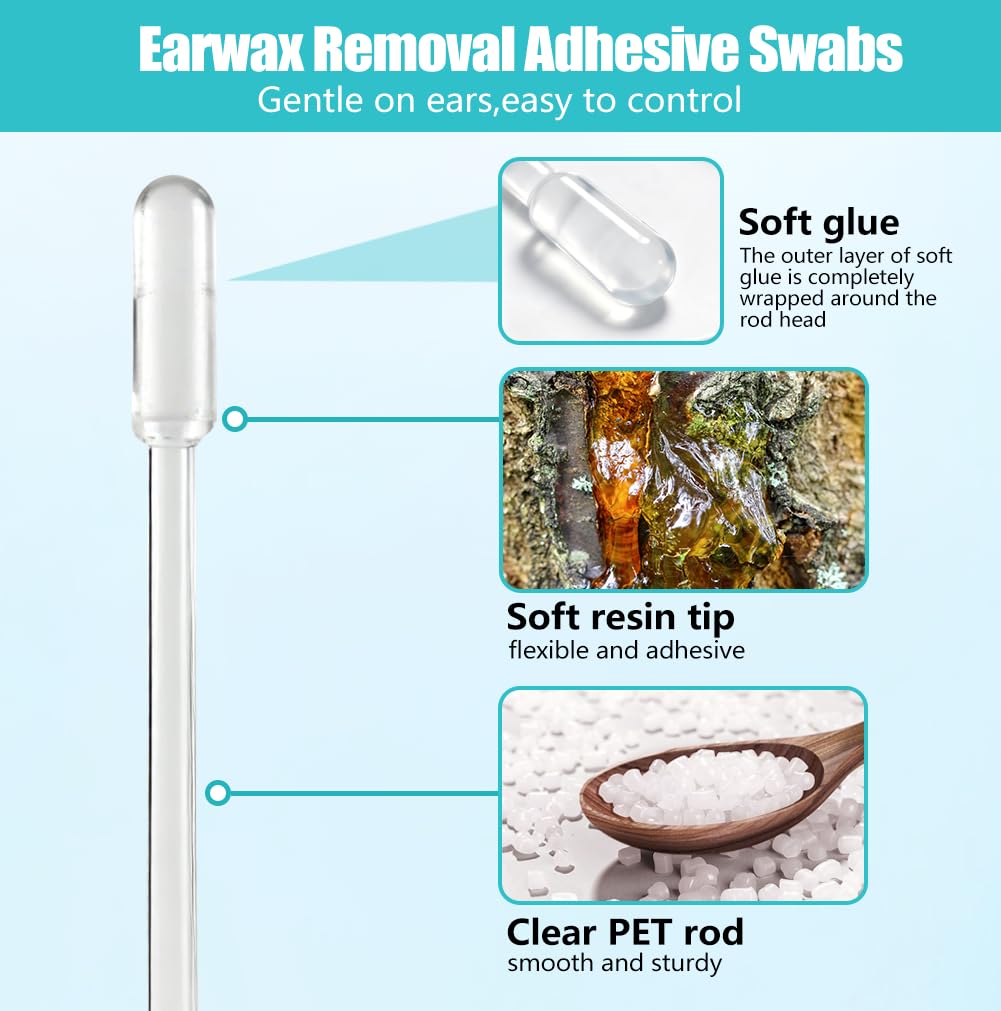 48PCS Sticky Ear Cleaning Stick, 2026 New Earwax Removal Adhesive Swabs, Washable Design, Sticky Ear Cleaner, Portable Earwax Removal Tools for All Ages