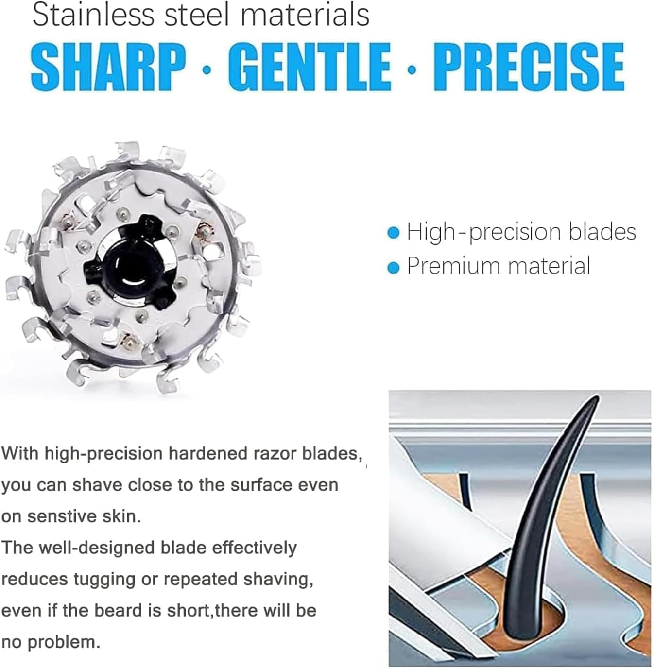 6 Pack HQ9 Replacement Shaver Heads Compatible with Philips Norelco, HQ9 Replacement Blades for Philips Electric Shaving HQ8120, HQ8140, HQ8142