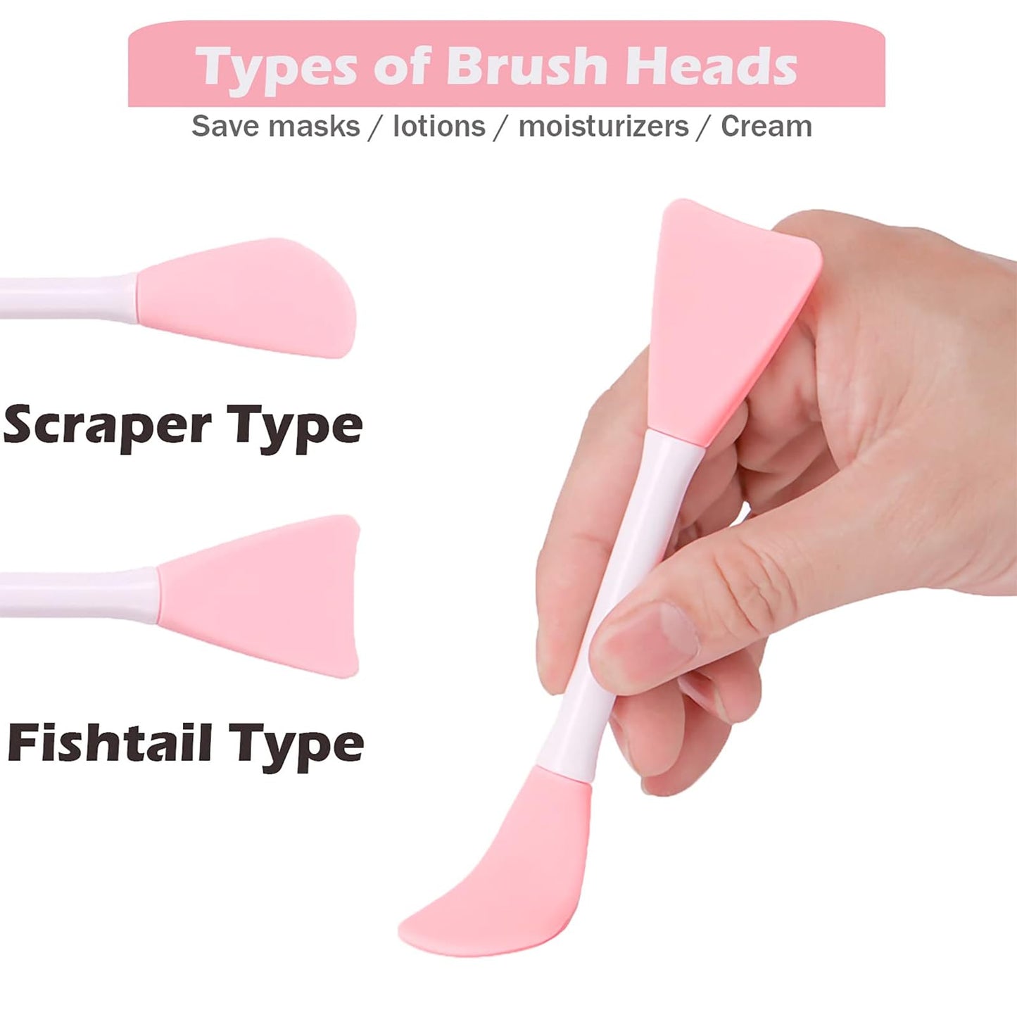 RamPula Mask Applicator Silicone Face Brush Face Mud Cream,Clay Mask,DIY,Modeling Mask Brushes DIY Mud Mixing Spatula Double-end Handheld Scoop Skin Care Make up Foundation Gel Cosmetic Tool