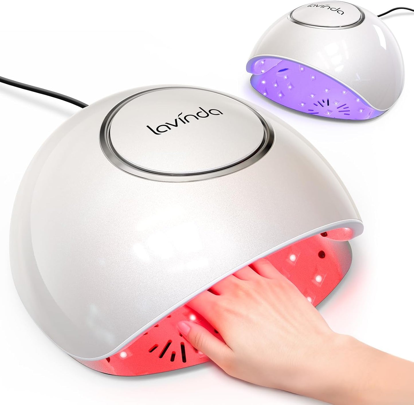 Lavinda 2-in-1 UV LED Nail Lamp - Fast Curing 54W Gel Polish Dryer | Red Light Skincare & Auto Sensor