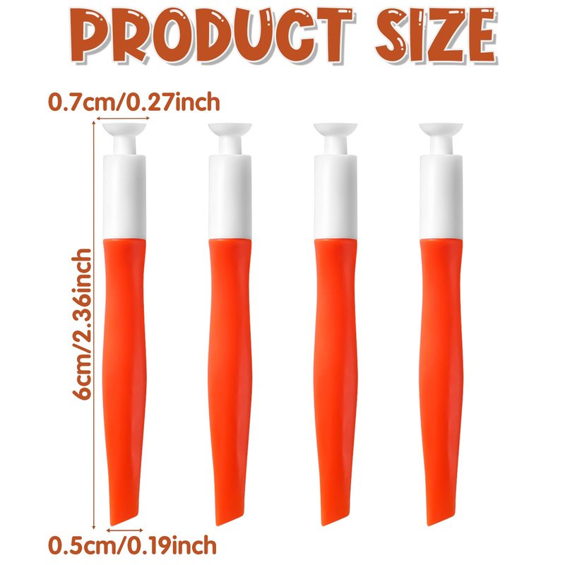 4Pcs Orange Press-Type Nail Tool, Silicone Material Long Nail Helper Tool Both Ends Can Be Used, Non-destructive Nail Replacement Suitable for Beginners & Professionals