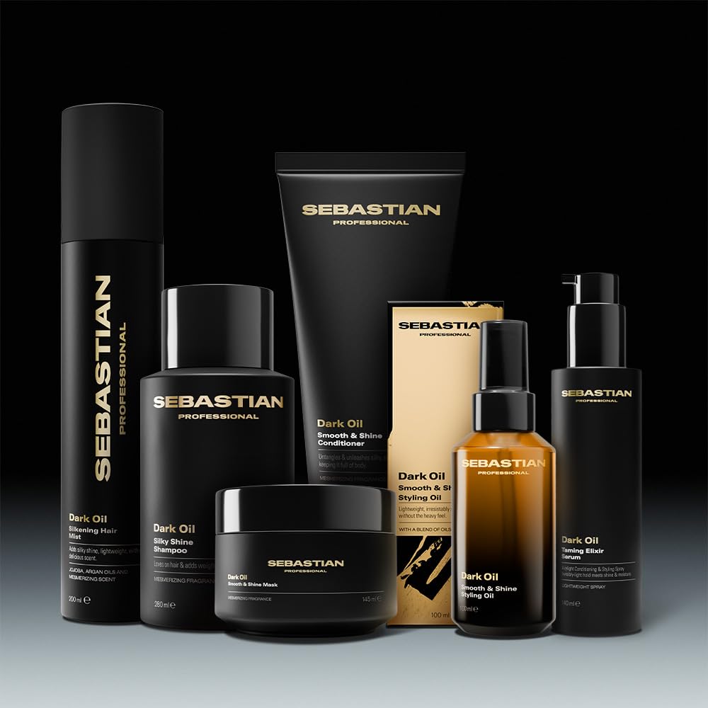 Sebastian Professional Dark Oil - Lightweight Hair Styling Oil | Nourishing Natural Oils for Smooth, Sleek Hair