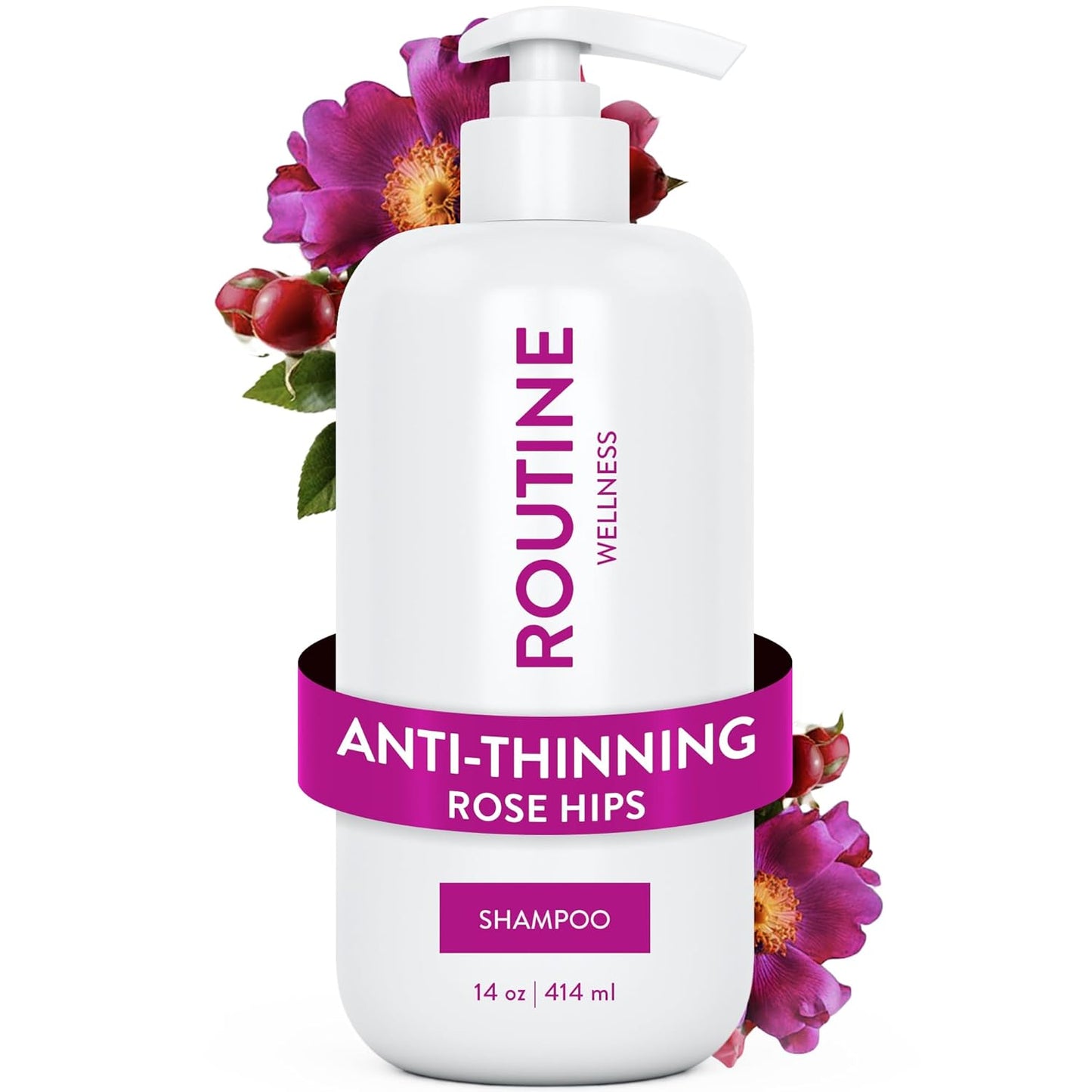 Anti-Thinning Volumizing Shampoo for Thinning Hair | Biotin & DHT Blockers - 14 oz Rose Hips
