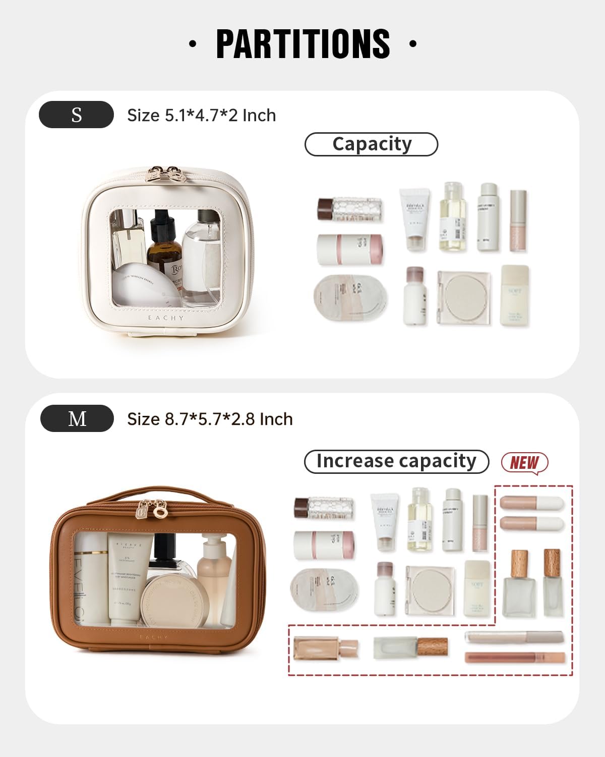 Clear Makeup Bag - Waterproof TSA Approved Toiletry Organizer for Women | Portable Zipper Pouch for Travel Essentials