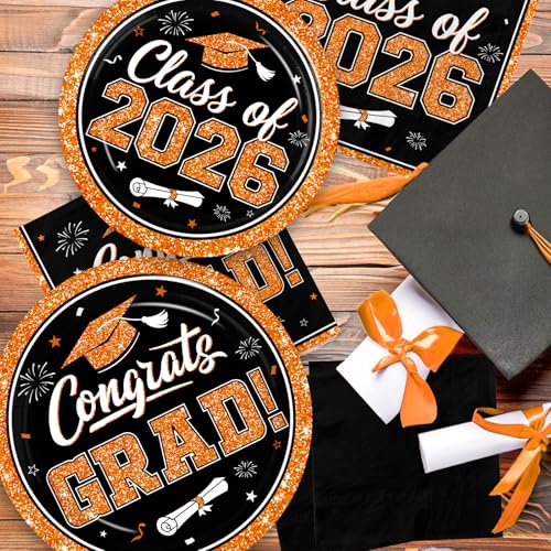 Class of 2026 Graduation Party Plates and Napkins Set for 50