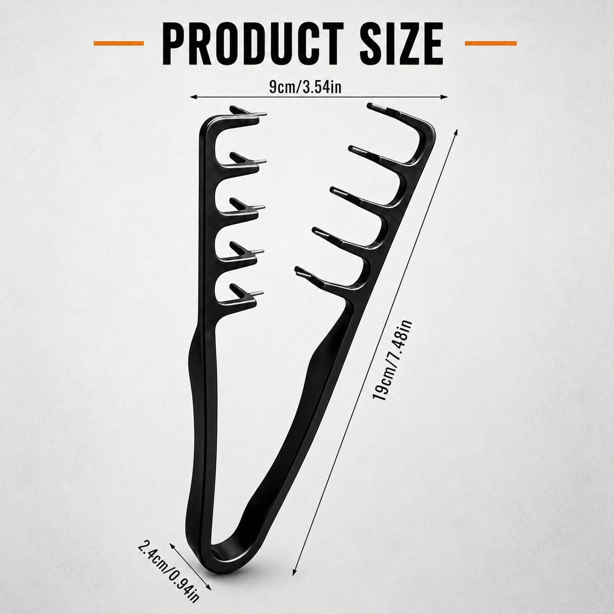 Root-Lifting Texture Comb for Men & Women - Lightweight ABS Grip for Fringe Control | Black